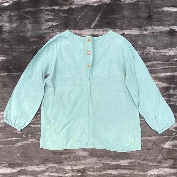 La Petite Alice 100% linen buttoned TOP shirt CHARLIE 7/8 - Picture 2 of 2